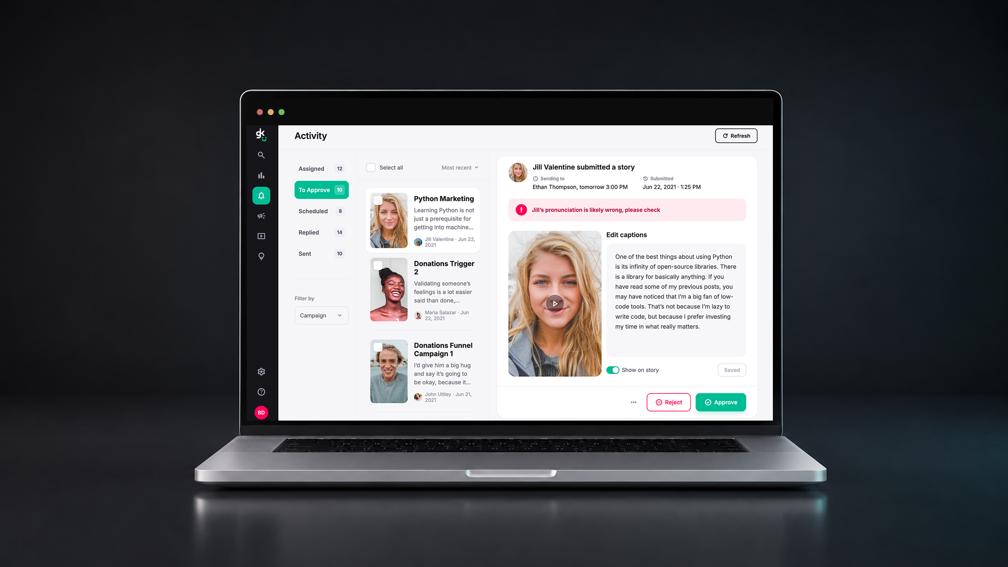 GoodKind V2 product dashboard